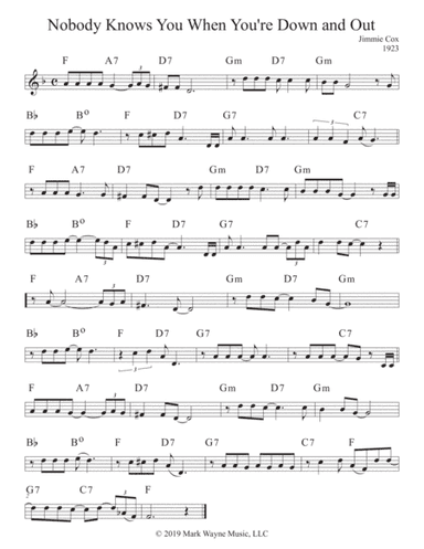 Nobody Knows You When You're Down and Out (arr. Mark W. Huxhold)