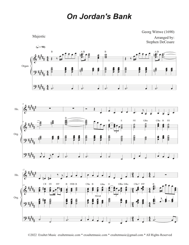 On Jordan's Bank (French Horn solo and Organ) (arr. Stephen DeCesare)