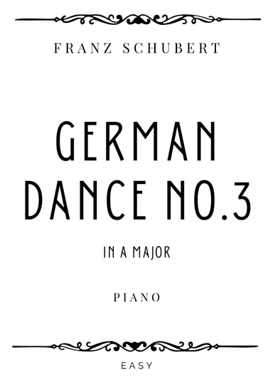 Schubert - German Dance No. 3 in A Major - Easy (arr. Piacere Music Sheets)