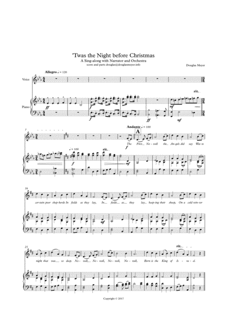 Twas the Night Before Christmas - Sing-along with narration (arr. Douglas Meyer)