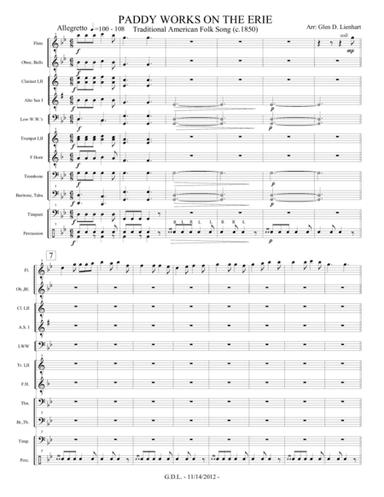 Paddy Works on the Erie - Extra Score (arr. Glen D. Lienhart)