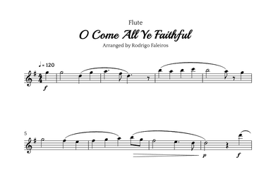 O Come All Ye Faithful (for flute solo) (arr. Rodrigo Faleiros)