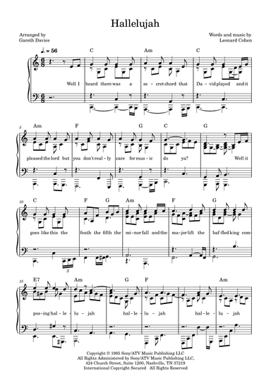 Hallelujah (arr. Gareth Davies)