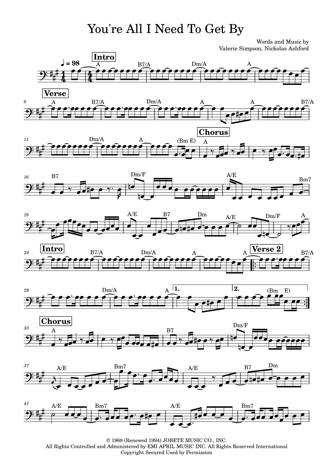 You're All I Need To Get By (arr. Marcus Gram Jacobsen)