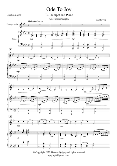 Ode To Joy (arr. Thomas Quigley)