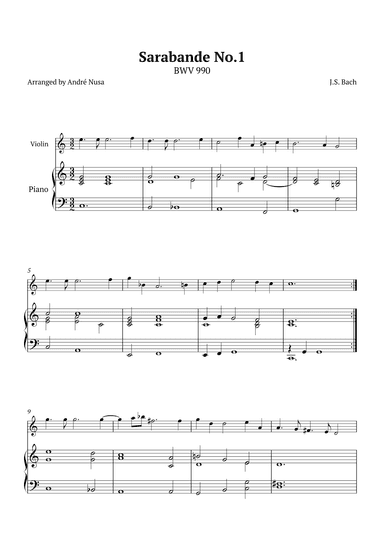 Sarabande No.1 BWV 990 (arr. André Nusa)