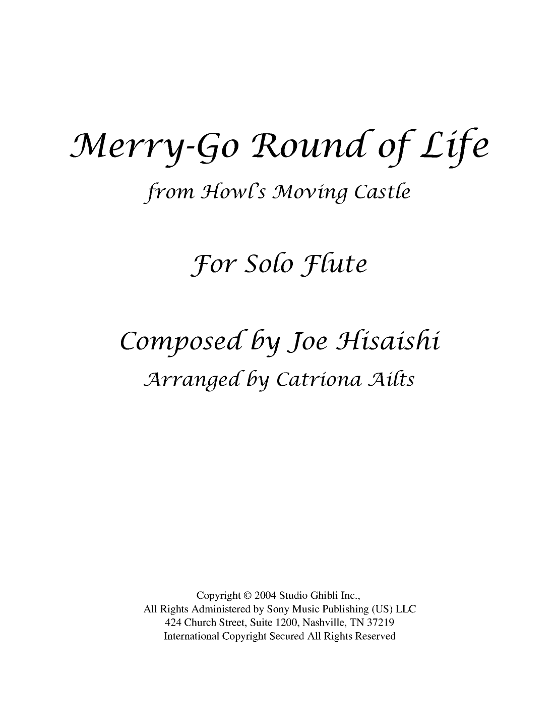 Merry-go-round Of Life (arr. Catriona Ailts)