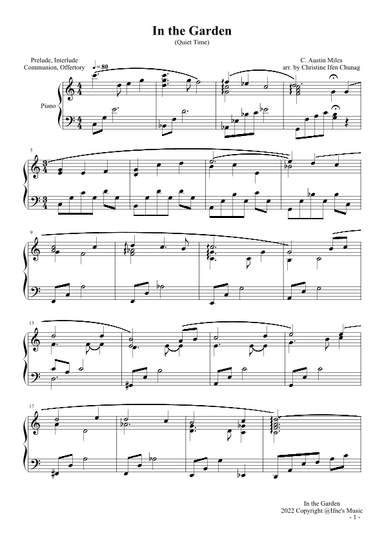 In the Garden, Quiet Time (arr. Ifen Chuang)
