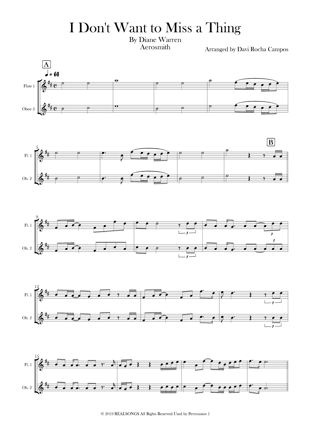 I Don't Want To Miss A Thing (arr. Davi Rocha Campos)