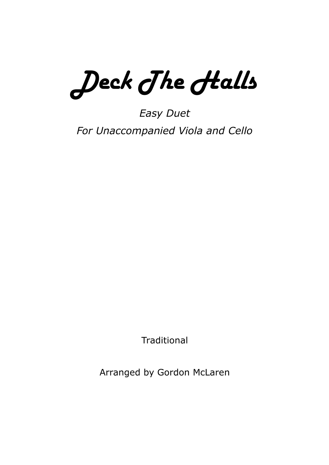 Deck The Halls (arr. Gordon McLaren)