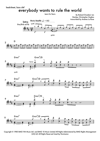 Everybody Wants To Rule The World (arr. Andrea La Rose)