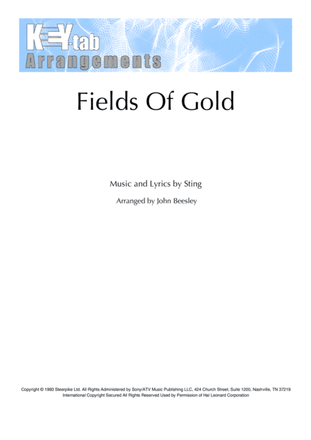Fields Of Gold (arr. John Beesley)