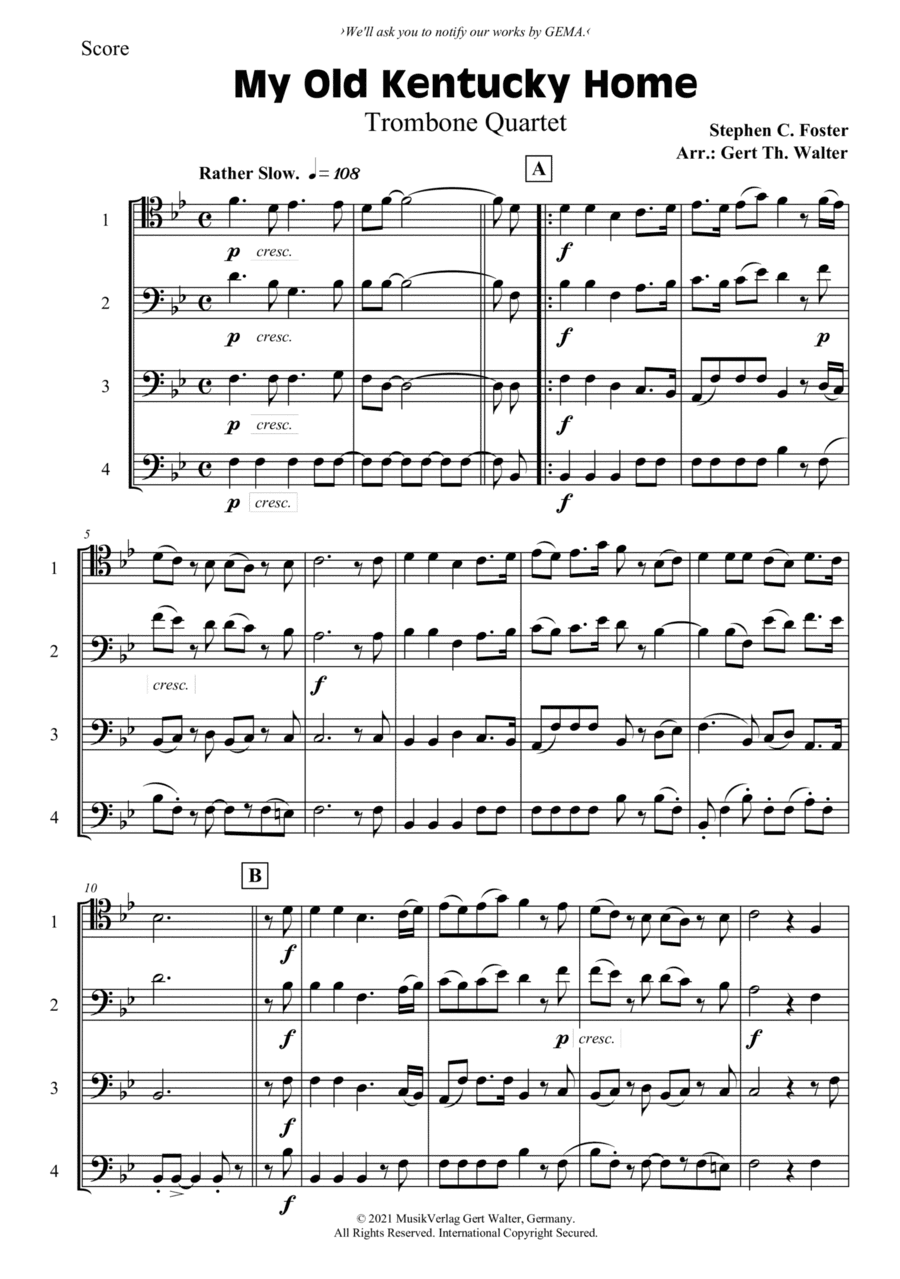 My Old Kentucky Home (arr. Gert Th. Walter)