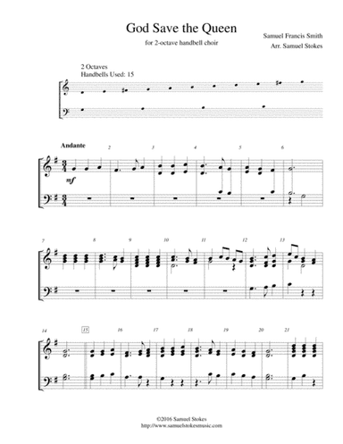 God Save the Queen - for 2-octave handbell choir (arr. Samuel Stokes)