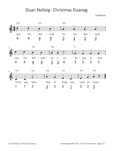 Duan Nollaig - Christmas Duanag (arr. songbooks.info)