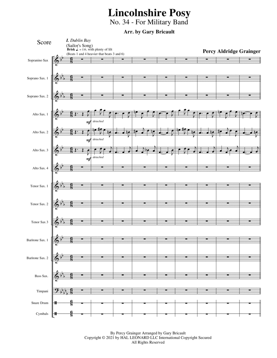 Two Movements From Lincolnshire Posy (arr. Gary Bricault)