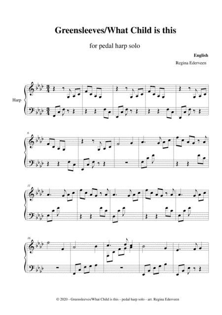 Greensleeves/What Child is this - pedal harp solo