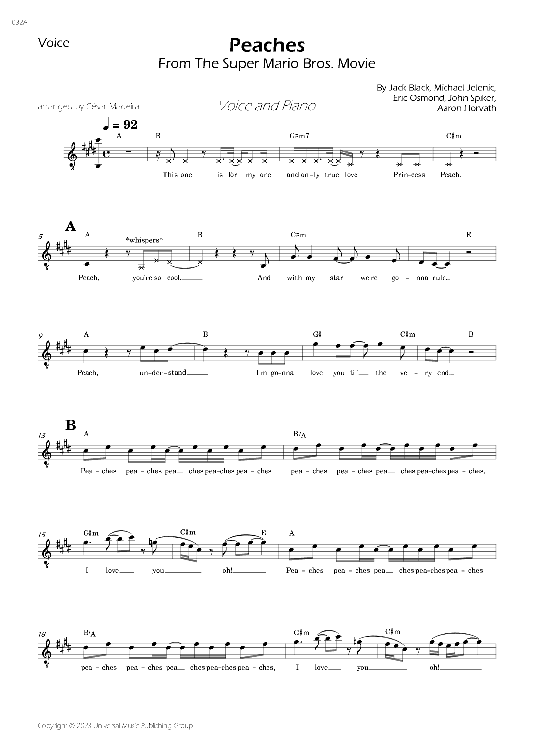 Peaches (arr. César Madeira)