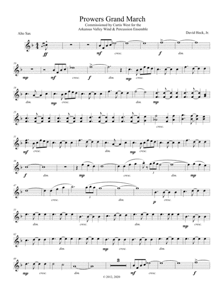 Prowers Grand March - Alto Saxophone