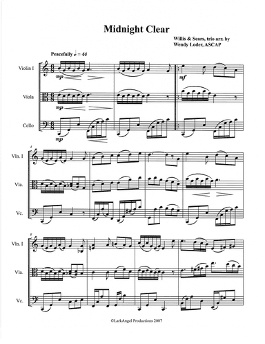 It Came Upon a Midnight Clear (for String Trio) (arr. Wendy Loder, ASCAP)
