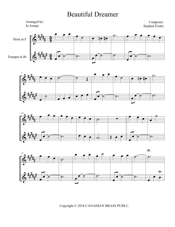 BEAUTIFUL DREAMER (arr. JO ARAÚJO)