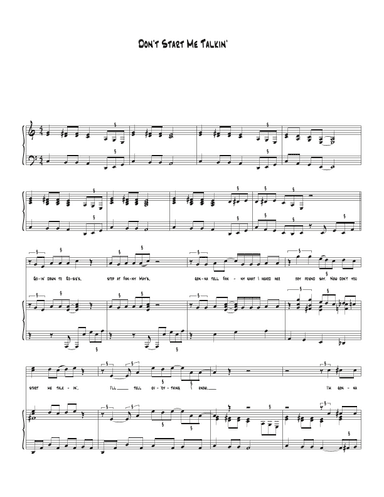 Don't Start Me To Talkin' (arr. Biegler)