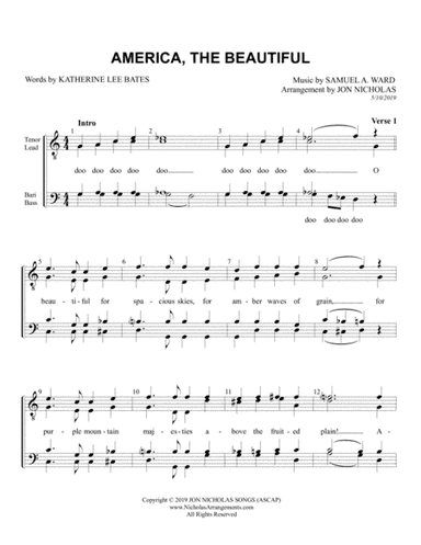 America, The Beautiful (arr. Jon Nicholas)