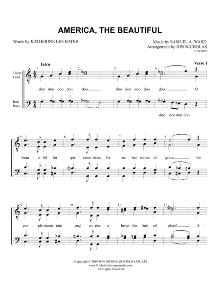 America, The Beautiful (arr. Jon Nicholas)