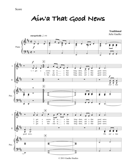 Ain'a That Good News (arr. Julie Gaulke)