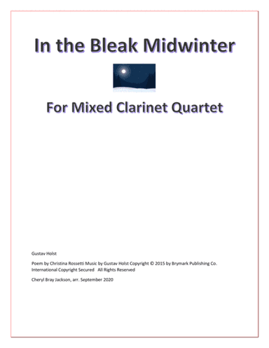In the Bleak Midwinter Clarinet Quartet with Pennywhistle (arr. Cheryl Bray Jackson)