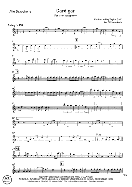 Cardigan (arr. Willem Aarts)