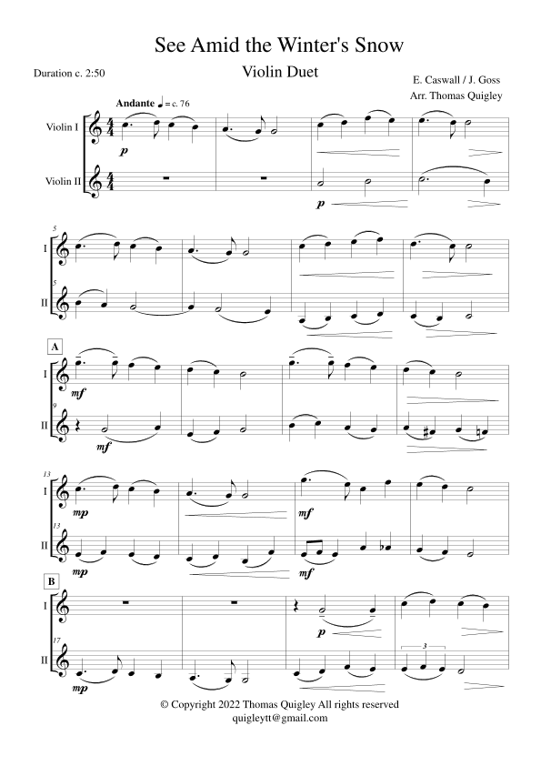 See Amid The Winter's Snow (arr. Thomas Quigley)
