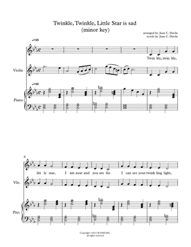 Twinkle, Twinkle, Little Star is Sad (C minor) (arr. Juan C. Davila)