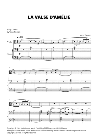 La Valse D'amelie (arr. Cadenza Editions)