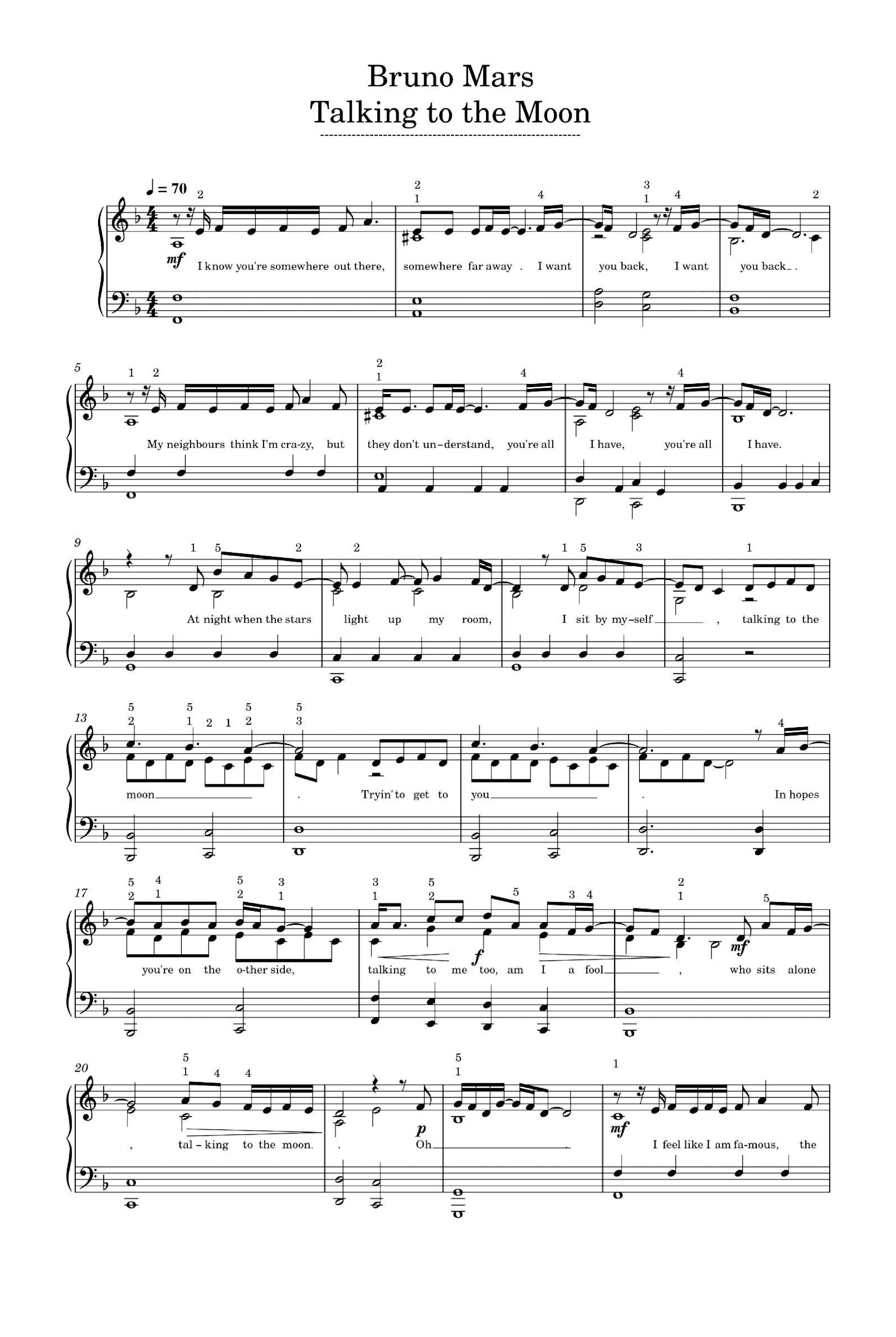 Talking To The Moon (arr. Bruno Mars)