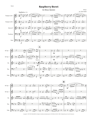 Raspberry Beret (arr. Zack Smith)