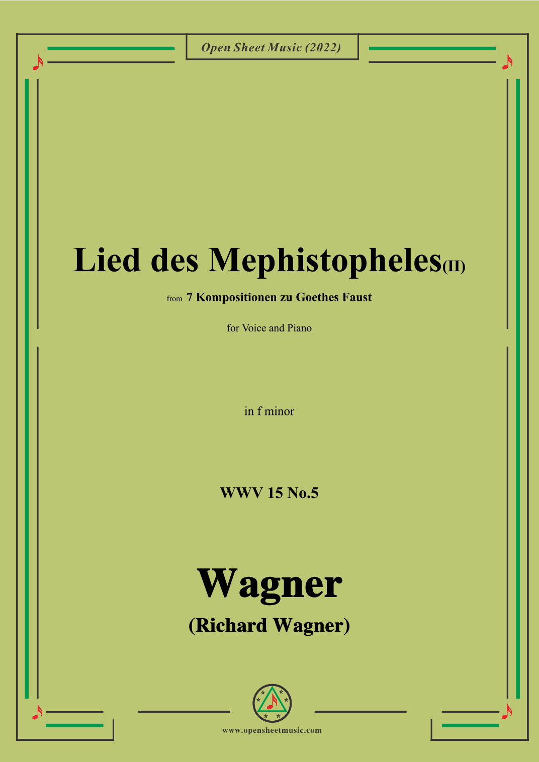R. Wagner-Lied des Mephistopheles(II),in f minor,WWV 15 No.5 (arr. OSM Press)