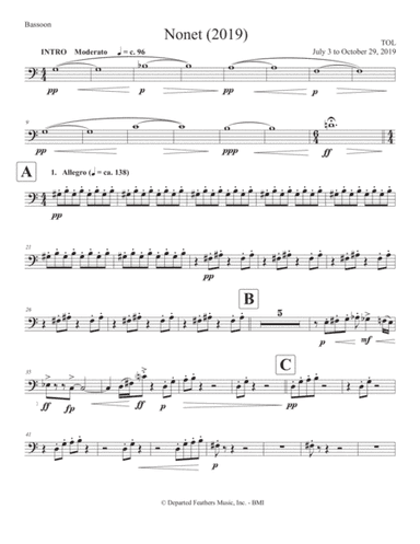 Nonet (2019) bassoon part