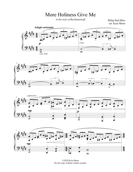 More Holiness Give Me in the style of Rachmaninoff (arr. Kyra Moon)