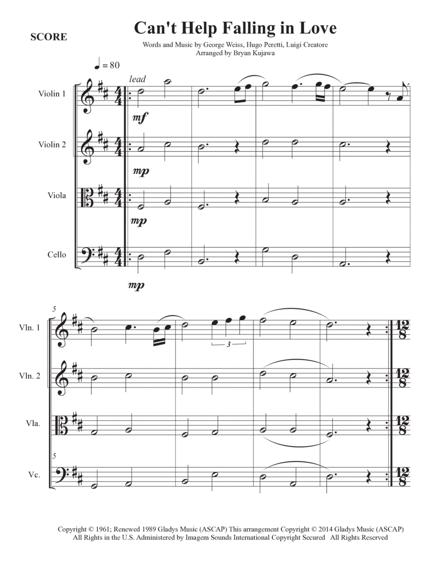 Can't Help Falling In Love (arr. Bryan Kujawa)