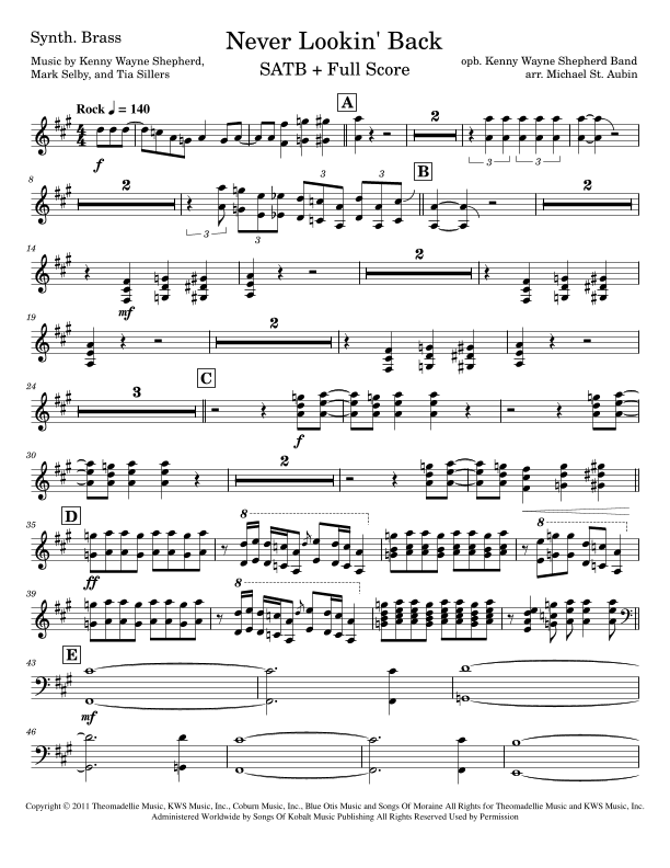 Never Lookin' Back (arr. Michael St. Aubin)