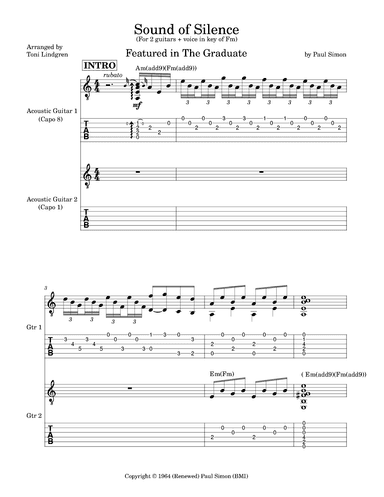 The Sound Of Silence (arr. Toni Lindgren)