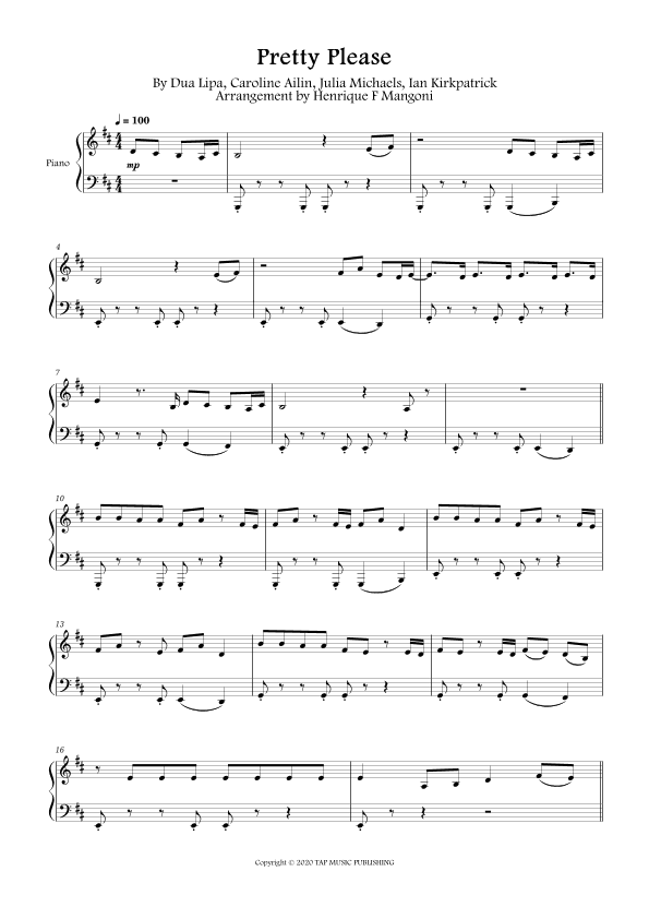 Pretty Please (arr. Henrique F Mangoni)