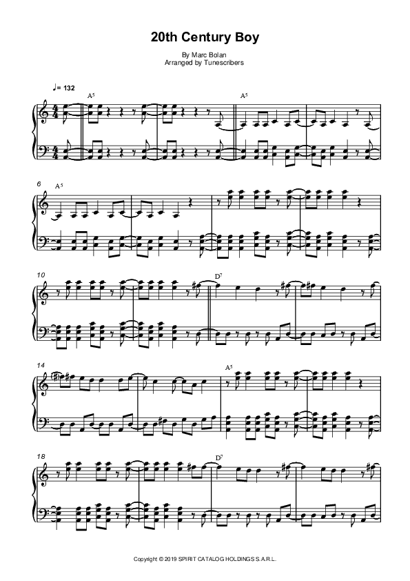 20th Century Boy (arr. Tunescribers)