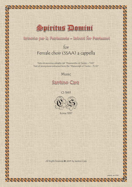 Spiritus Domini - Introit for female choir a cappella