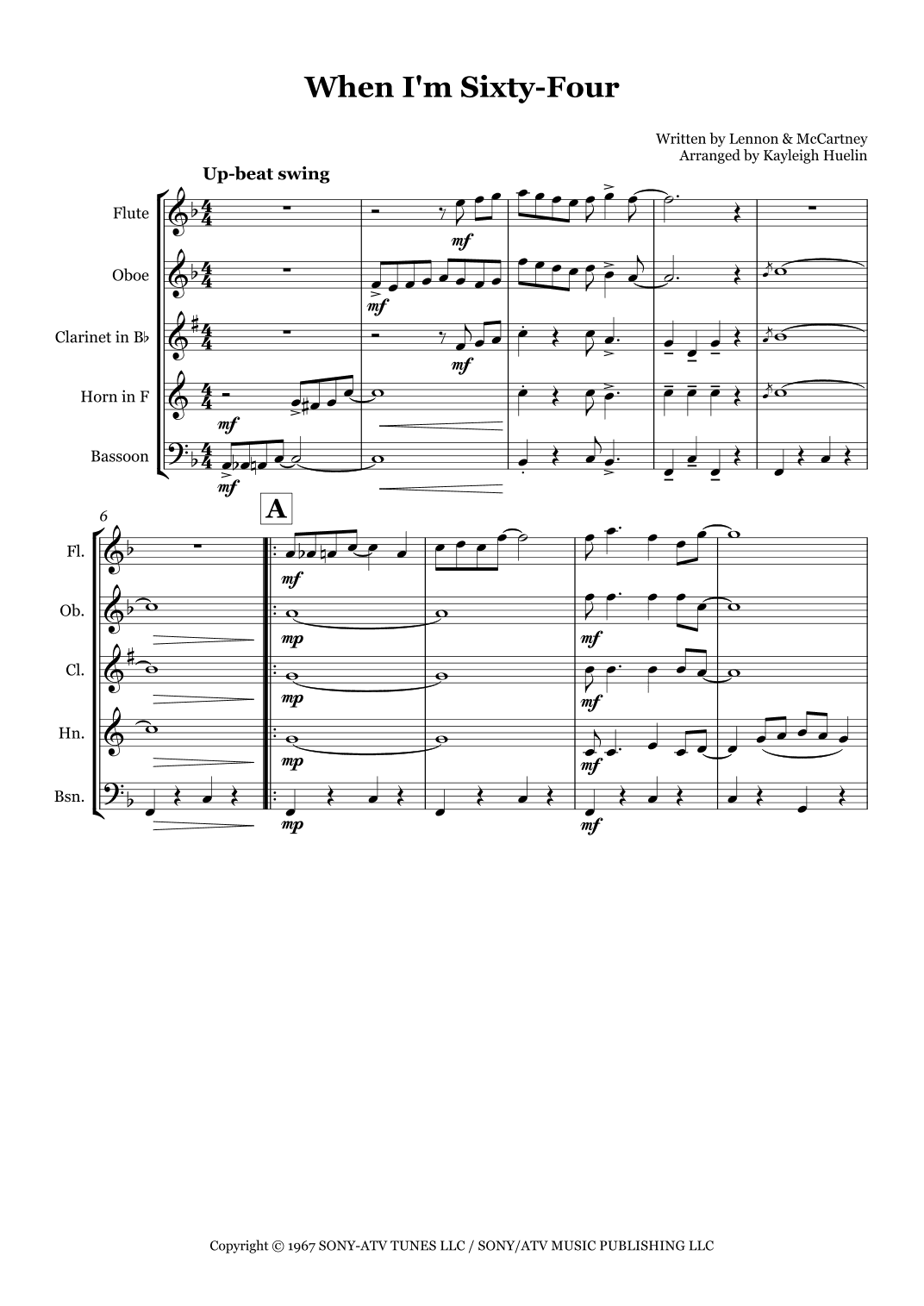 When I'm Sixty-four (arr. Kayleigh Huelin)