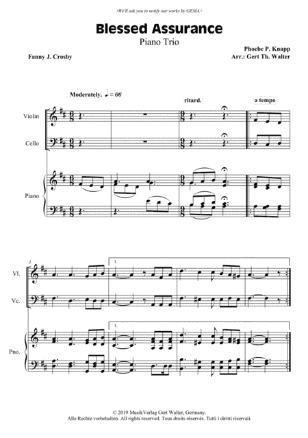 Blessed Assurance (arr. Gert Th. Walter)