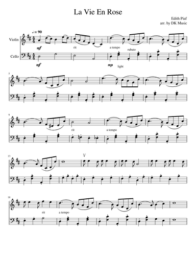 La Vie En Rose (arr. DK Music)