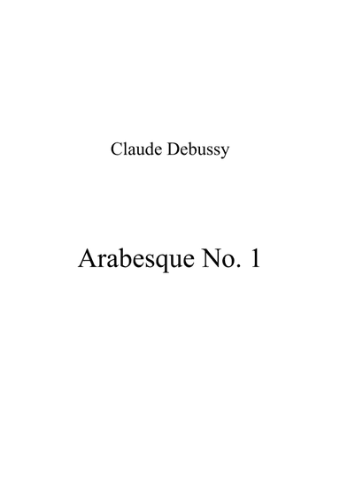 Arabesque No. 1 (arr. Patrizia Luraschi)