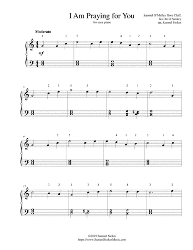 I am Praying for You - for easy piano (arr. Samuel Stokes)